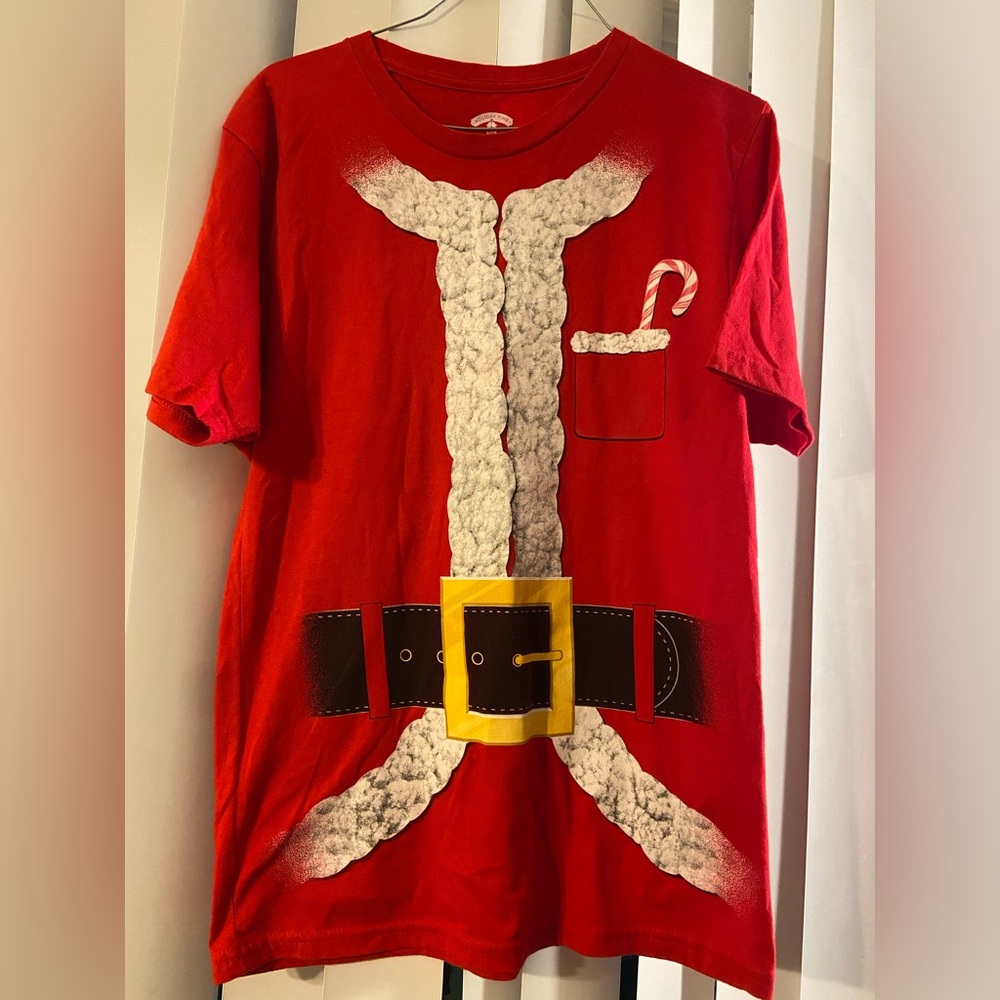 Holiday Time men’s Santa suit Santa Claus t-shirt size S
